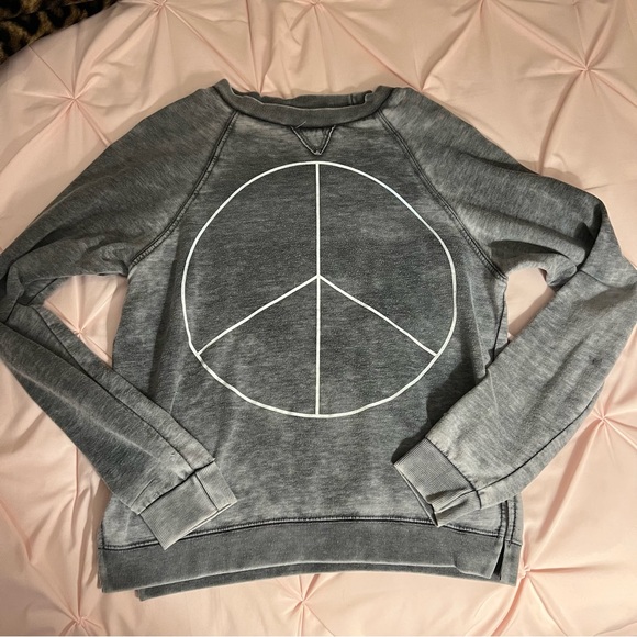 Wildfox couture gray peace sign sweater - Picture 1 of 6